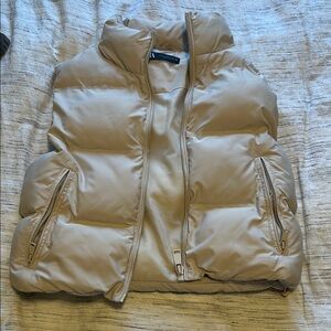 Zara Beige Puffer Vest